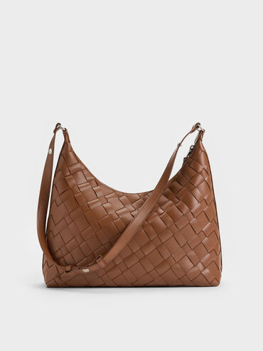 T&uacute;i đeo vai Ivette Woven Tassel, Chocolate, hi-res