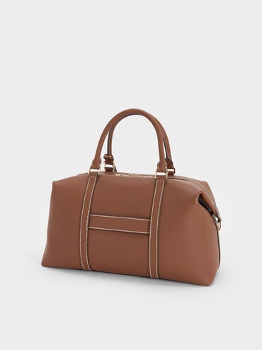 Túi xách hình thang Chance Recycled Leather, Chocolate, hi-res