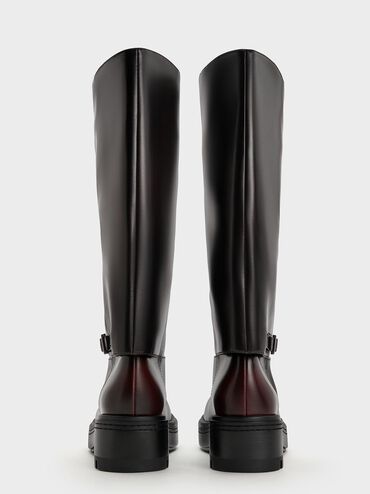 Davis Buckled Fold-Over Boots, Dark Brown, hi-res