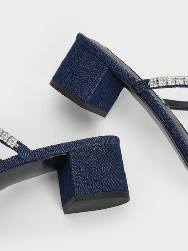 Giày sandals cao gót hở mũi Ambrosia, Xanh dương, hi-res