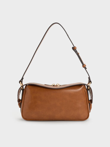 Mini Haylen Braided-Charm Shoulder Bag, Distressed Tan, hi-res