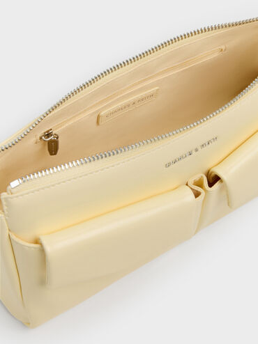 Rachel Front-Pocket Chain Shoulder Bag, Butter Yellow, hi-res