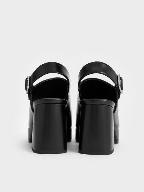 Giày sandals Peep-Toe Platform, Đen, hi-res