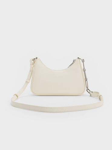 Lane Chain-Link Shoulder Bag, Cream, hi-res