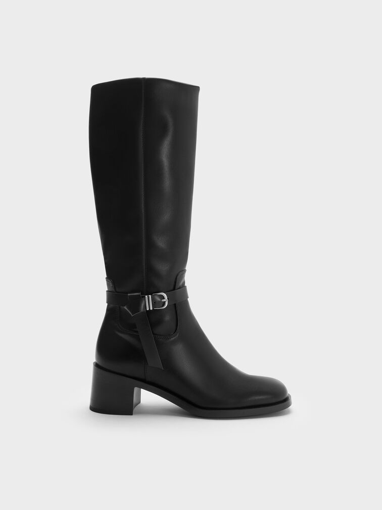 Eliza Knee-High Boots, Black, hi-res
