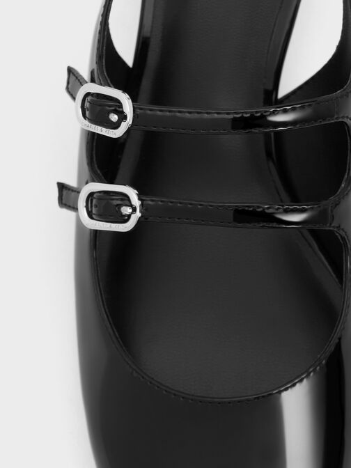 Double-Strap Slingback Mary Jane Pumps, Black Boxed, hi-res