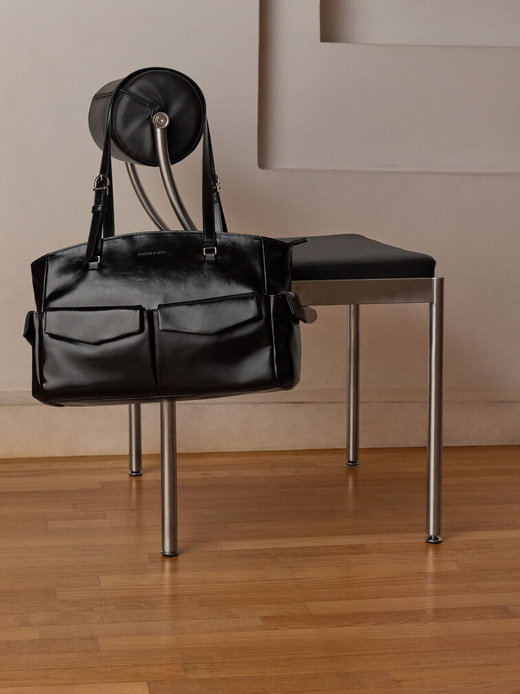 T&uacute;i tote phom chữ nhật Rachel, Noir, hi-res
