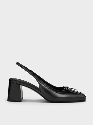 Gi&agrave;y sandals cao g&oacute;t mũi vu&ocirc;ng, Đen, hi-res