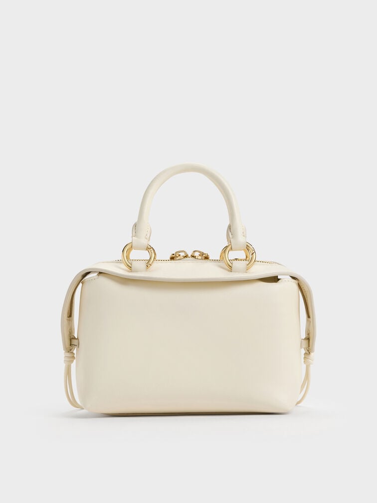Haylen Braided-Charm Bowling Bag, Cream, hi-res