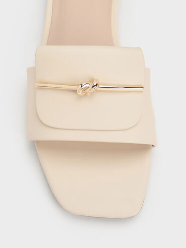 Knotted Accent Slide Sandals, Chalk, hi-res