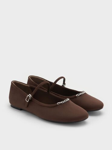 Gi&agrave;y b&uacute;p b&ecirc; đế bệt Shila, Dark Brown Textured, hi-res