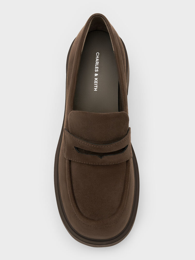 Gi&agrave;y lười đế cao Evan, Dark Brown Textured, hi-res