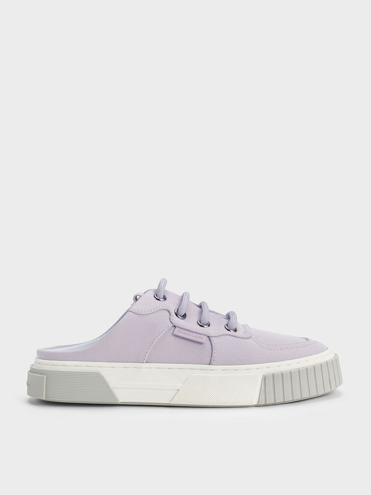 Giày sneakers Canvas Panelled Slip-On, Xám hoa lilac, hi-res