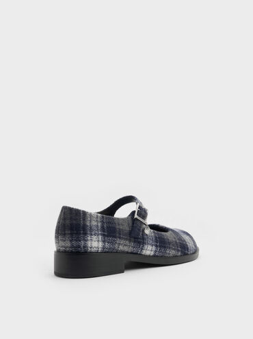 Circle-Charm Buckled Mary Janes, Dark Grey, hi-res