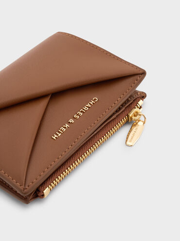 Midori Geometric Top-Zip Wallet, Chocolate, hi-res