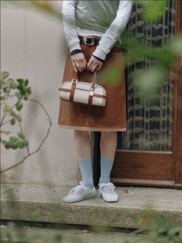 Gi&agrave;y b&uacute;p b&ecirc; mũi vu&ocirc;ng Camila Gingham, Xanh nhạt, hi-res