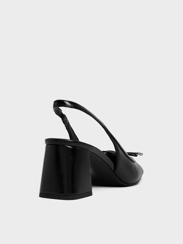 Gi&agrave;y sandals cao g&oacute;t mũi vu&ocirc;ng, Đen, hi-res