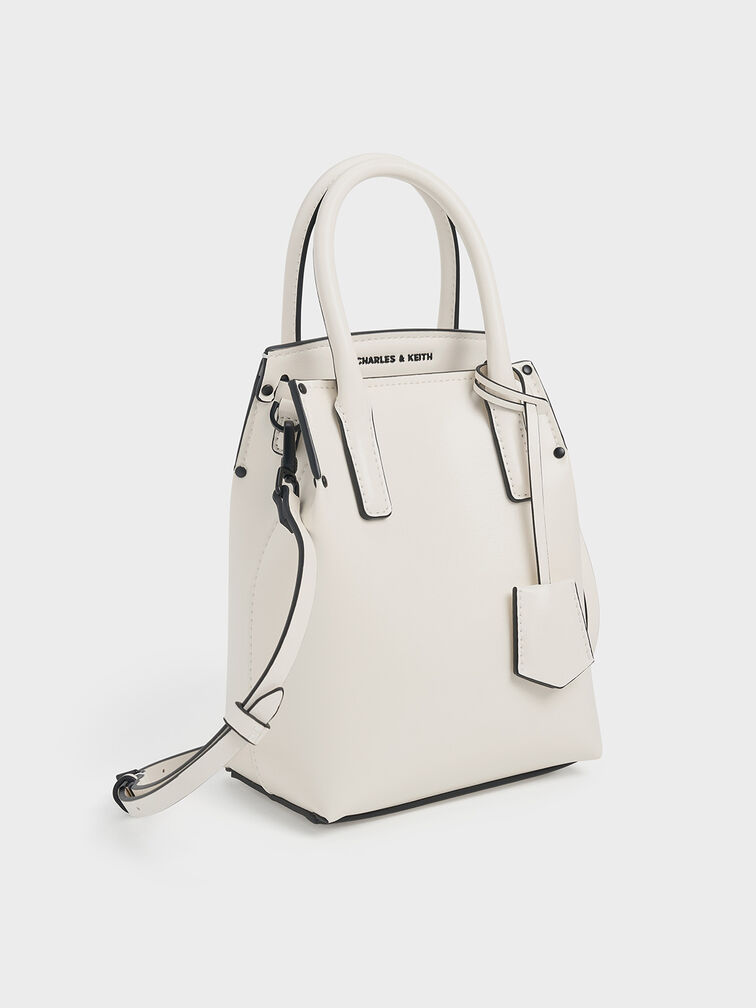 Rene Elongated Top Handle Bag, White, hi-res