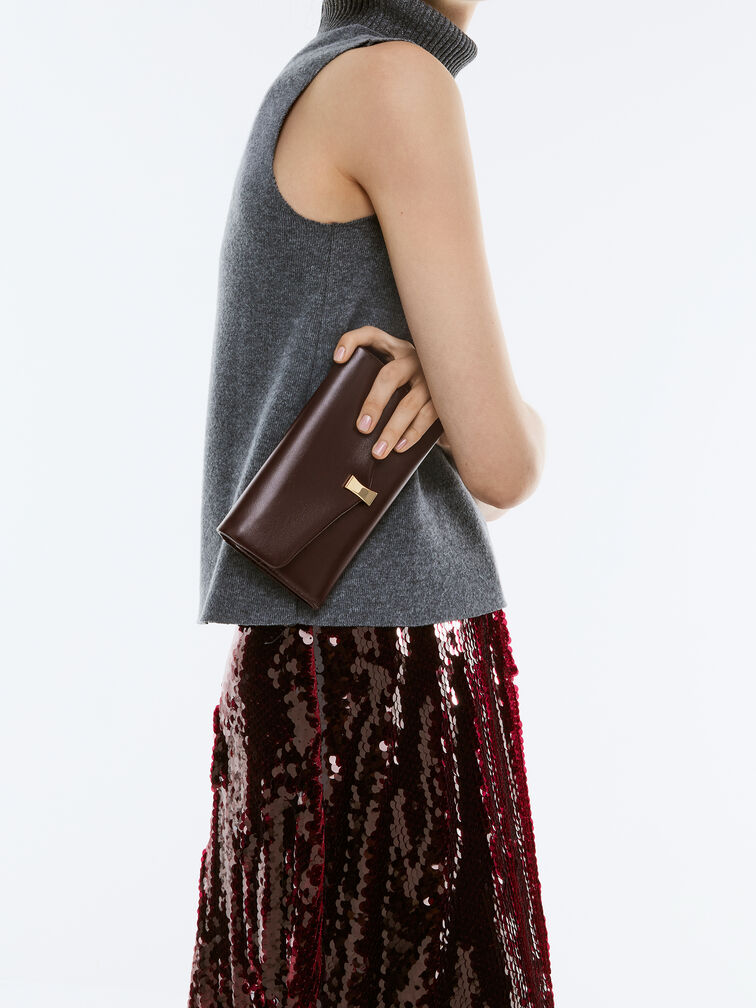 Lilibet Chain-Strap Long Wallet, Plum, hi-res