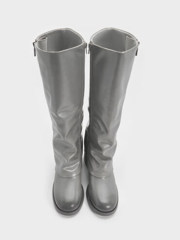 Gi&agrave;y boots cao g&oacute;t Louise Burnished, X&aacute;m nhạt, hi-res
