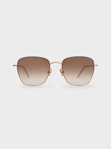 Miranda Square Sunglasses, Rose Gold, hi-res