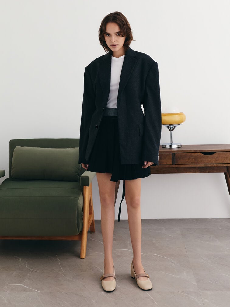 Giày cao gót bít mũi Lando Two-Tone, Phấn, hi-res