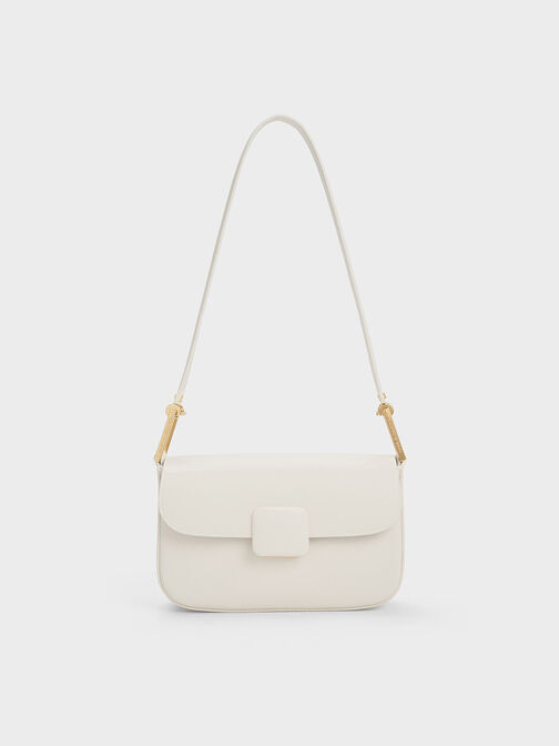 Koa Square Push-Lock Shoulder Bag, Cream, hi-res