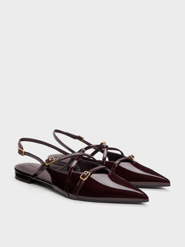 Gi&agrave;y sandals đế thấp Maybelle, Đỏ burgundy, hi-res