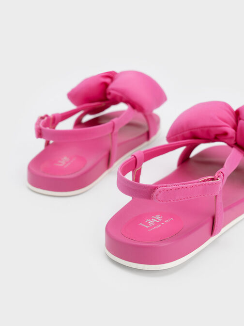 Giày sandals trẻ em thắt lưng Puffy Bow, Hồng fuchsia, hi-res