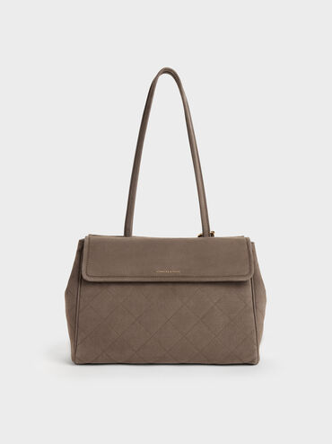 T&uacute;i tote chần b&ocirc;ng XL Apfra, Stone Grey, hi-res