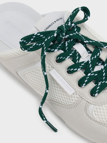 Gi&agrave;y slip on Mesh Patterned-Lace, Trắng, hi-res