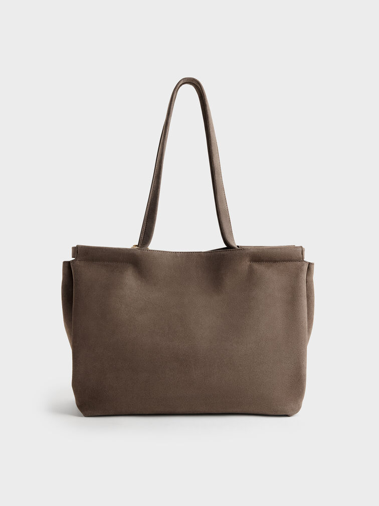 XL Zephyr Tassel Tote Bag, Stone Grey, hi-res