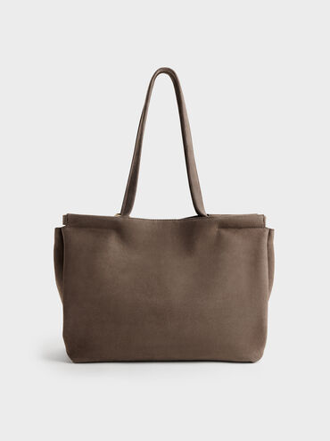 XL Zephyr Tassel Tote Bag, Stone Grey, hi-res