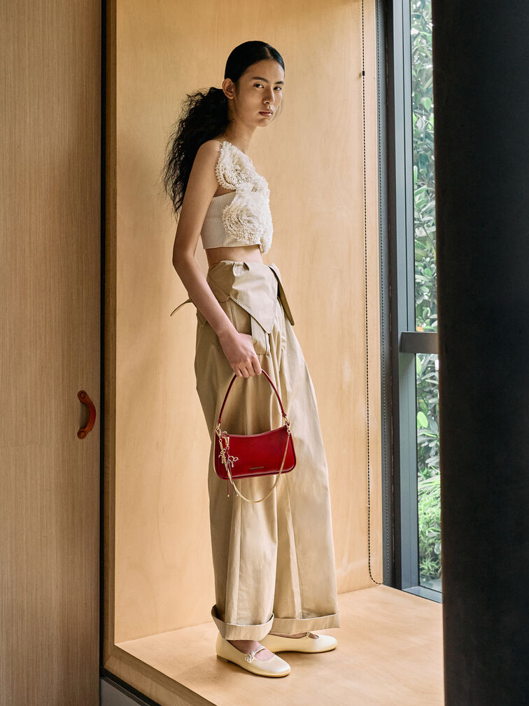 Orinda Knot-Pearl Mary Jane Flats, Butter, hi-res