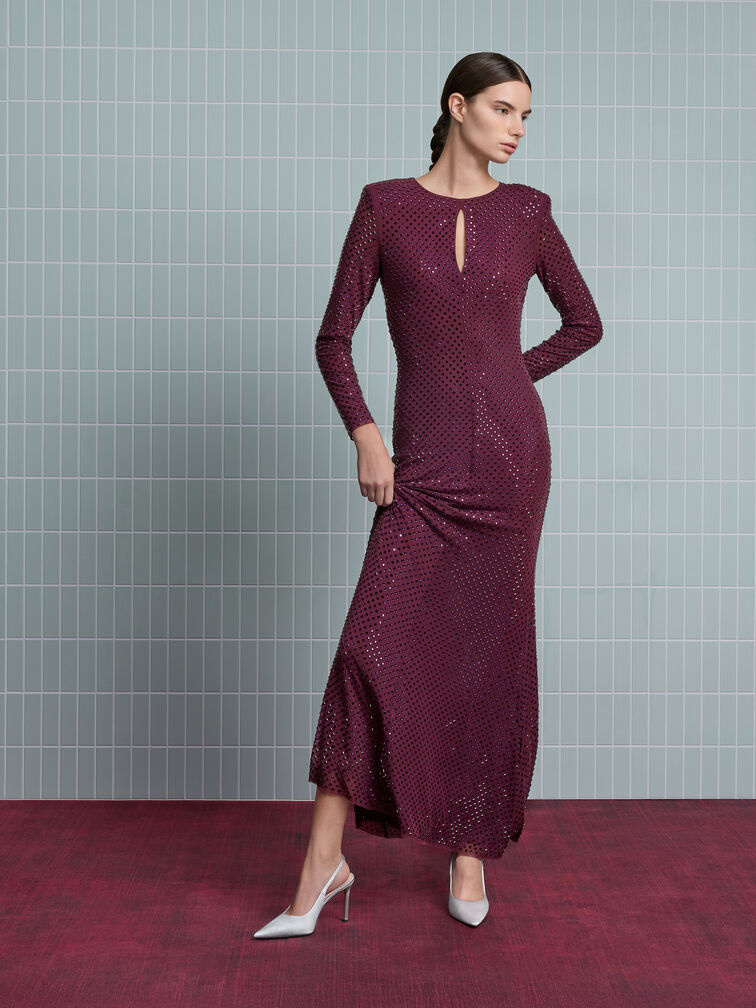 Gi&agrave;y sandals cao g&oacute;t Satin Teardrop-Crystal, Bạc, hi-res