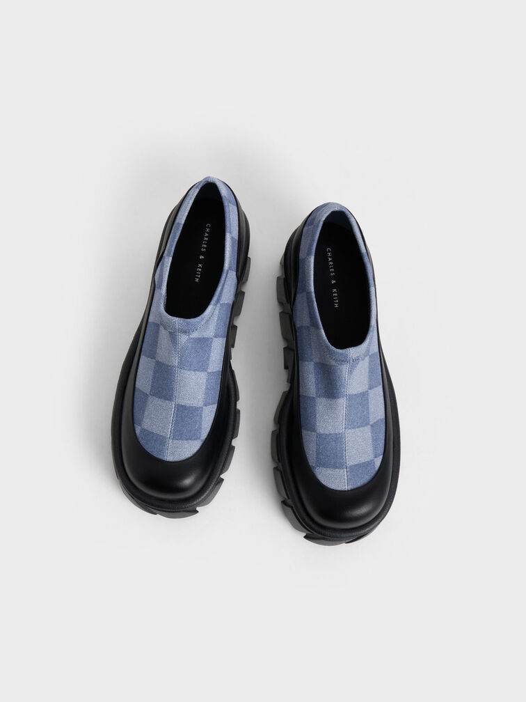 Aberdeen Checkered Denim Slip-On Sneakers, Multi, hi-res