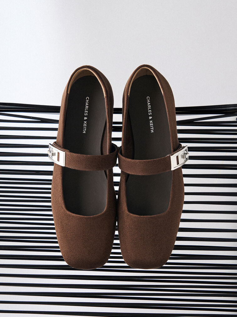 Gi&agrave;y cao g&oacute;t b&iacute;t mũi Lando Faux Suede, Dark Brown Textured, hi-res