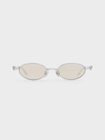 K&iacute;nh m&aacute;t gọng oval Paige, Bạc, hi-res