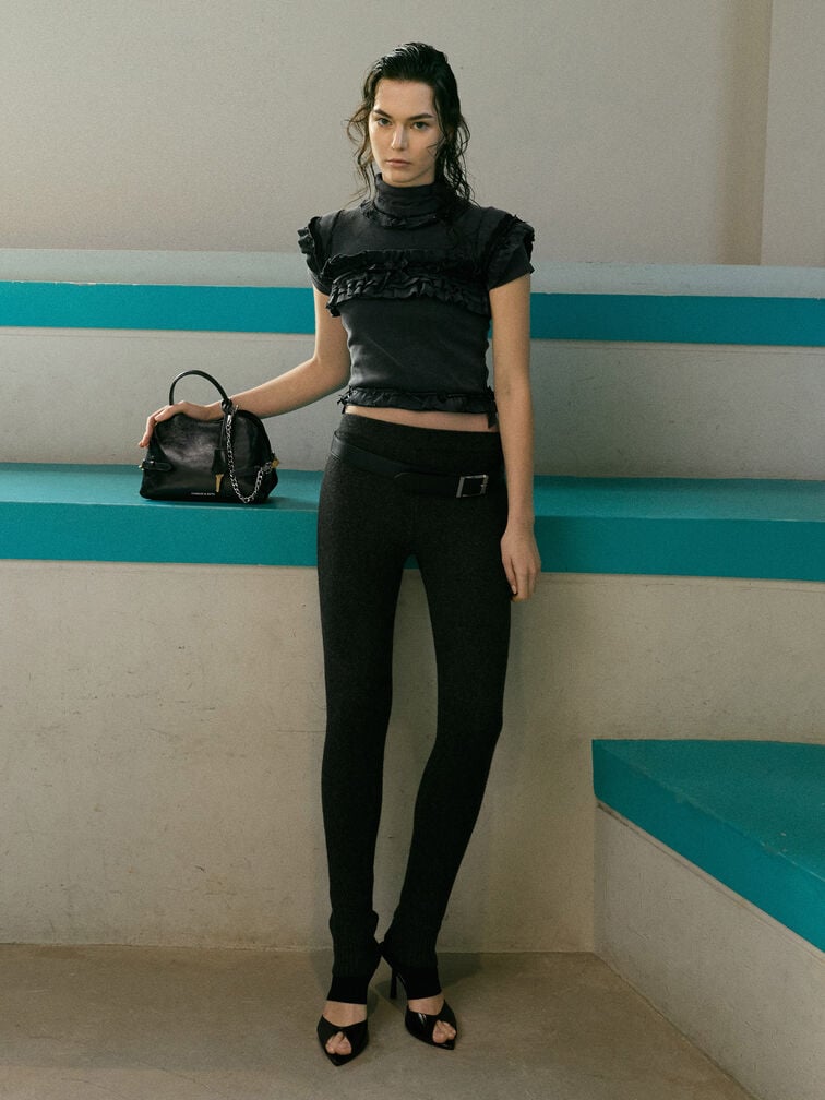 T&uacute;i x&aacute;ch Delfina Chain Side-Belt, Noir, hi-res
