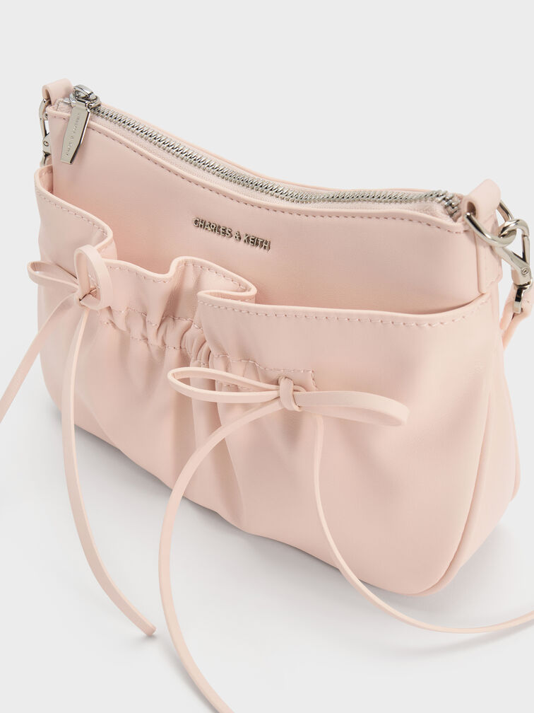 T&uacute;i đeo vai Mini Reese Ruched Bow, Soft Pink, hi-res