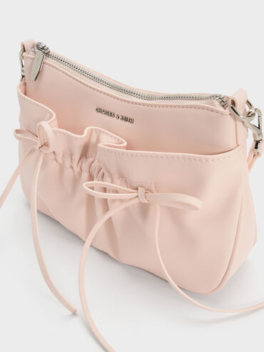 T&uacute;i đeo vai Mini Reese Ruched Bow, Soft Pink, hi-res