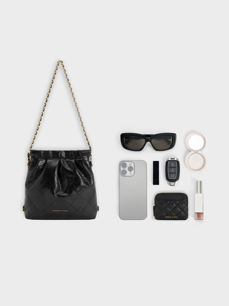 Duo Chain-Handle Two-Way Backpack, Black, hi-res