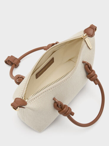 Sammie Canvas Knotted-Handle Tote Bag, Chocolate, hi-res