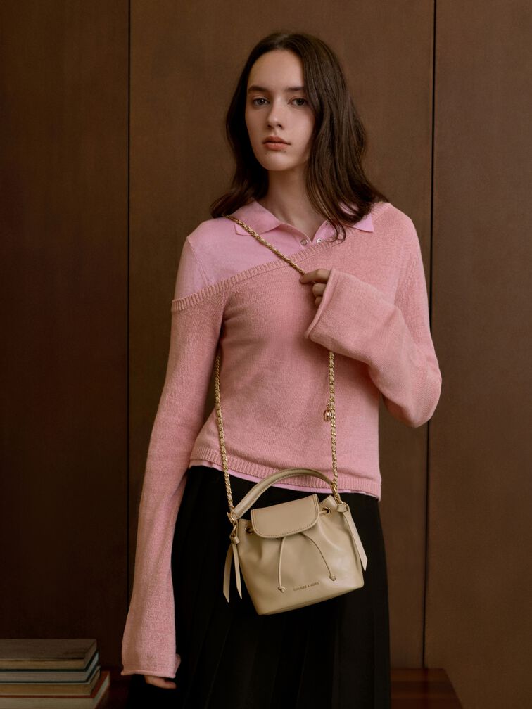 T&uacute;i x&aacute;ch nắp gập Dalia, Sand Beige, hi-res