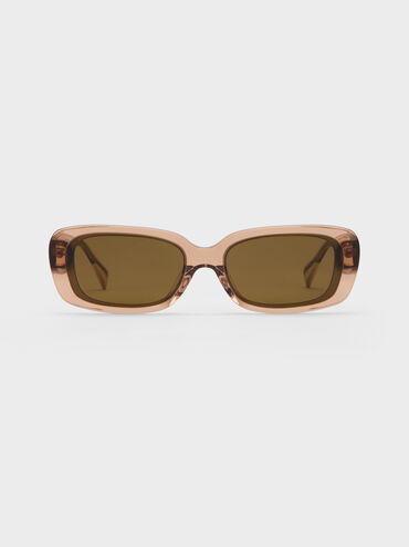 Aubrey Rectangular Sunglasses, Chestnut Brown, hi-res