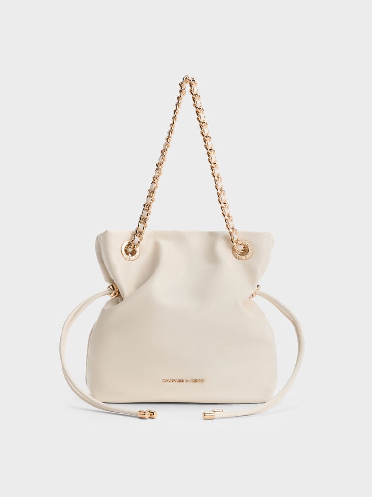 Arya Braided-Chain Crossbody Bag, Cream, hi-res