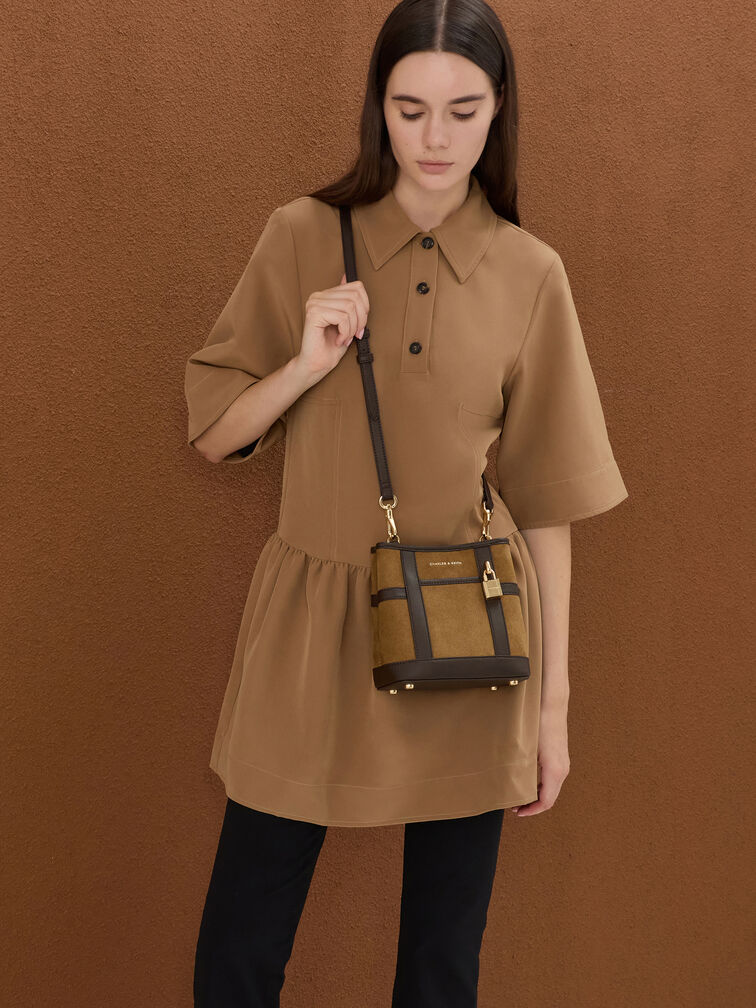 Scottie Two-Tone Bucket Bag, Sahara Sand, hi-res