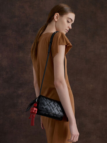 T&uacute;i đeo ch&eacute;o phom chữ nhật Ivette, Noir, hi-res