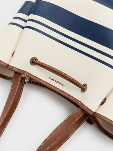 T&uacute;i tote Hanya Canvas Striped, Nhiều m&agrave;u, hi-res