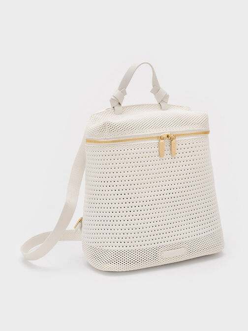 Ida Knitted Backpack, Cream, hi-res
